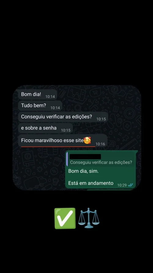 Depoimento de cliente no WhatsApp