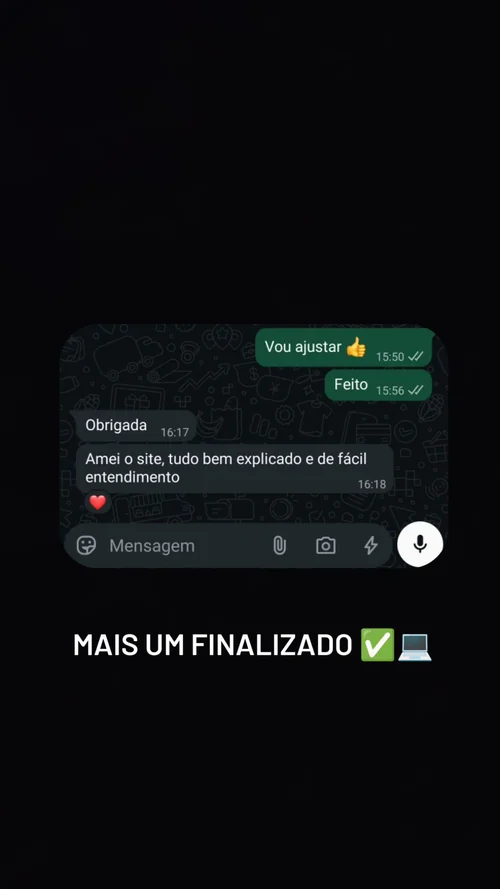 Depoimento de cliente no WhatsApp
